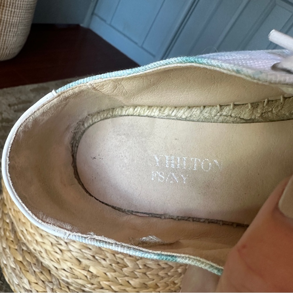 Nicky Hilton x French Sole Amanda Turquoise Tie-Dye 100% Sustainable Sneakers - Picture 5 of 9